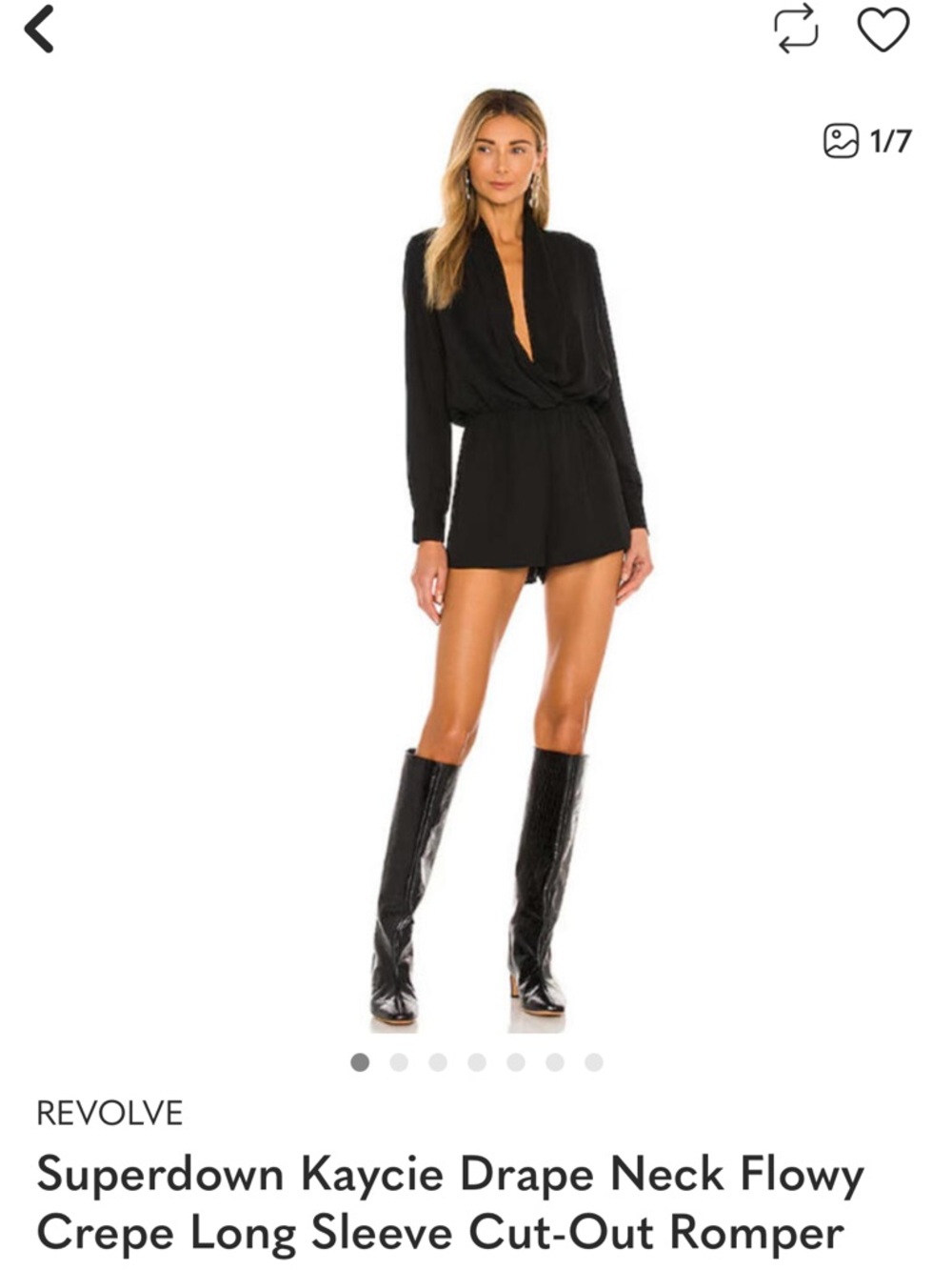 superdown Black Long-Sleeve Plunge Romper